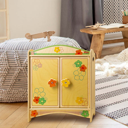 Armadio Per Bambole - Fiore in Legno Gioco per Bambine Dida