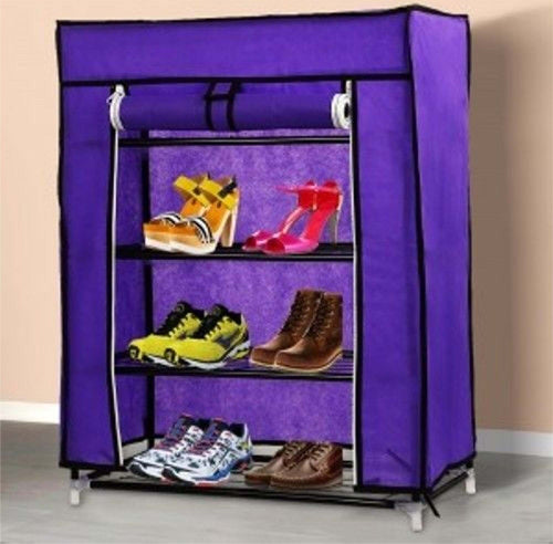 Armadio Scarpiera Tessuto Porta Scarpe Stivali Acciaio Smontabile 4 Ripiani Casa e cucina/Organizzazione interni/Organizzazione guardaroba/Portascarpe/Scarpiere Trade Shop italia - Napoli, Commerciovirtuoso.it