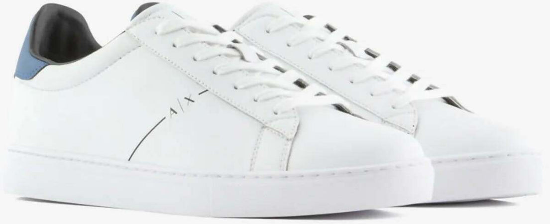 Armani Exchange Scarpe Uomo Sneakers Bianche E Blu Nuova Collezione