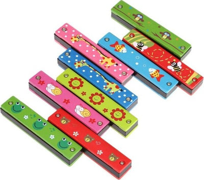 Armonica-Bocca-Colorata-In-Legno-Bambini-Bimbi-Scuola-Musica-Suoni