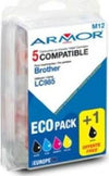 Armor - Cartuccia per Brother - C-M-Y-2K - LC985BK x 2 LC985C LC985M LC985Y - Conf. 5 cartucce Elettronica/Informatica/Stampanti e accessori/Accessori per stampanti a inchiostro e laser/Cartucce d'inchiostro Eurocartuccia - Pavullo, Commerciovirtuoso.it