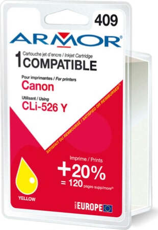 Armor - Cartuccia per Canon - Giallo - CLI-526Y - 10 5ml Elettronica/Informatica/Stampanti e accessori/Accessori per stampanti a inchiostro e laser/Cartucce d'inchiostro Eurocartuccia - Pavullo, Commerciovirtuoso.it