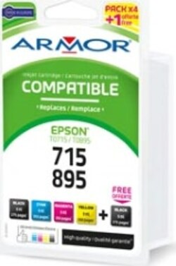 Armor - Cartuccia per Epson - C-M-Y-2K - T0711 x 2 T0712 T0713 T0714 - Conf. 5 cartucce Elettronica/Informatica/Stampanti e accessori/Accessori per stampanti a inchiostro e laser/Cartucce d'inchiostro Eurocartuccia - Pavullo, Commerciovirtuoso.it