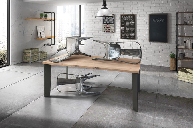 ARNOLD---tavolo-da-pranzo-moderno-in-metallo-e-rovere-impiallacciato-250x100-Nero-Milani-Home