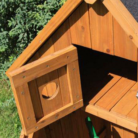 Capanno per attrezzi ed utensili da giardino con 3 scompartimenti in legno di Abete "Made in Italy"