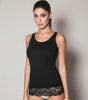 Canotta Donna Con Pizzo Jadea Made in Italy Canottiera Spalla Larga Lunga Elasticizzata Nera Top Nero ART. 4328 canotta donna L'Orchidea - Siderno, Commerciovirtuoso.it