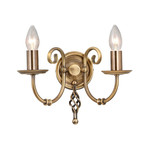 Applique Classica Artisan Acciaio Ottone Anticato 2 Luci E14