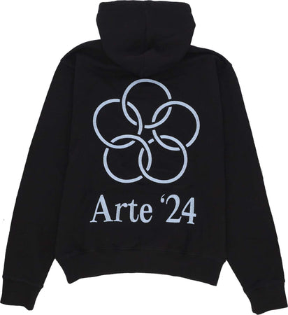 ARTE-Felpa-Leggera-Cappuccio-Uomo-Hank-Back-Rings-Hoodie-Black-da-uomo