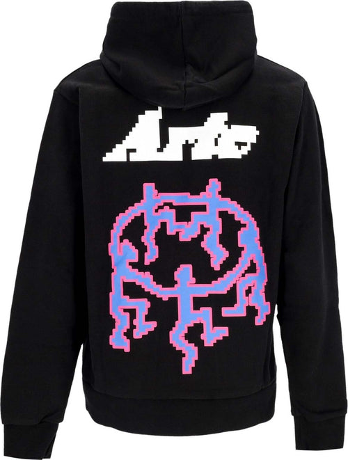 ARTE-Felpa-Leggera-Cappuccio-Uomo-Pixel-Dancers-Hoodie-Black-da-uomo