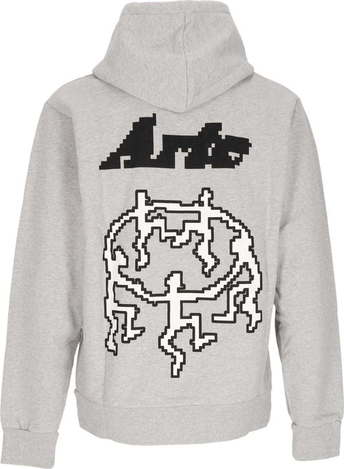 ARTE-Felpa-Leggera-Cappuccio-Uomo-Pixel-Dancers-Hoodie-Grey-da-uomo