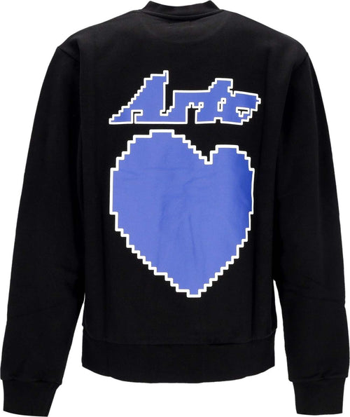 ARTE-Felpa-Leggera-Girocollo-Uomo-Back-Heart-Crewneck-Black-da-uomo