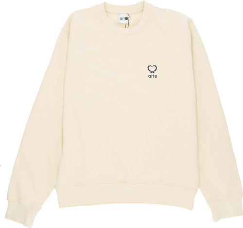 ARTE-Felpa-Leggera-Girocollo-Uomo-Carlos-Small-Heart-Crewneck-Cream-da-uomo