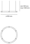 Artemide Alphabet of light circular 90 lampada a soffitto