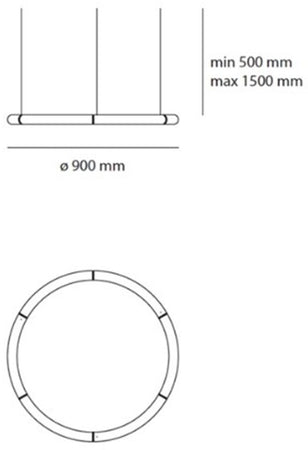 Artemide Alphabet of light circular 90 lampada a soffitto
