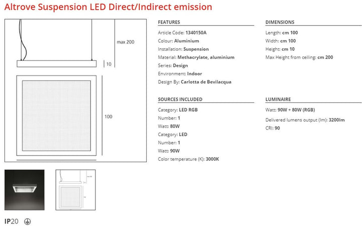 Artemide Altrove LED lampada a sospensione