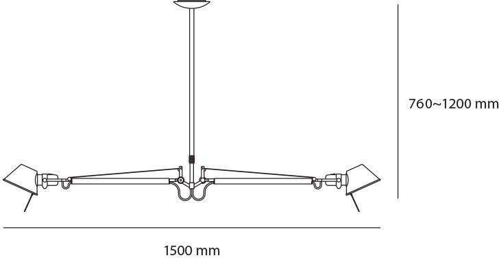 Artemide, Tolomeo due bracci suspension, Lampada a sospensione