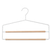Grucce porta pantaloni 2 scomparti in metallo Bianco e legno 37 cm