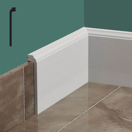 Bancale da 62,4ml di Battiscopa Coprimarmo FIRENZE  in POLIMERI FeelingWood-HD 144x23mm - BIANCO - Eternal Parquet