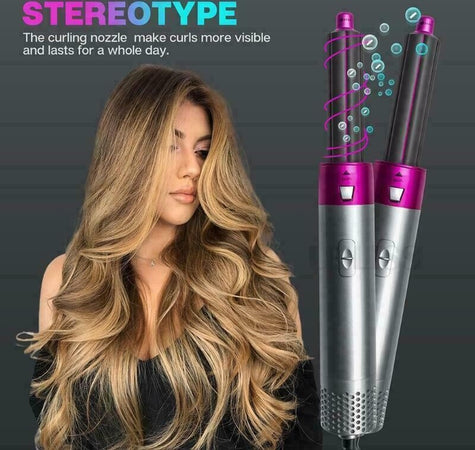 Asciugacapelli 5in1 elettrico Set bigodino style staccabile Spazzola aria calda Bellezza/Cura dei capelli/Strumenti per lo styling/Modellatori ad aria calda Zencoccostore - Formia, Commerciovirtuoso.it