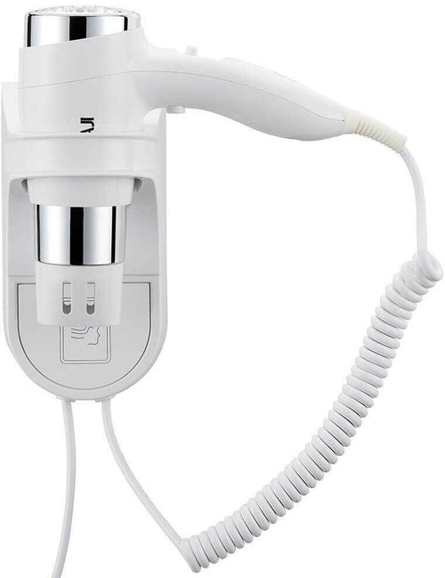 Asciugacapelli Parete Muro Hotel Cromo Phon Asciuga Capelli Bagno Albergo 1600W