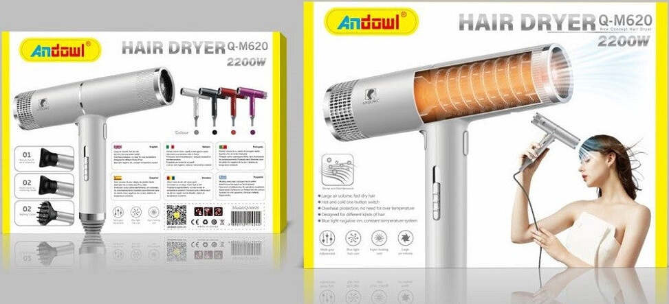 Asciugacapelli Phon Con Tecnologia Ionica 2200watt Con 3 Ugelli Diffusori Q-m620 Bellezza/Cura dei capelli/Strumenti per lo styling/Asciugacapelli e accessori/Asciugacapelli Trade Shop italia - Napoli, Commerciovirtuoso.it