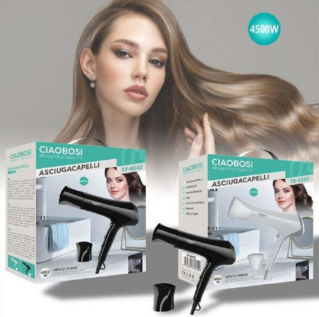Asciugacapelli Phon Professionale 2 Velocit? 4500w Impugnatura Anatomica Tx-8082 Bellezza/Cura dei capelli/Strumenti per lo styling/Asciugacapelli e accessori/Asciugacapelli Trade Shop italia - Napoli, Commerciovirtuoso.it