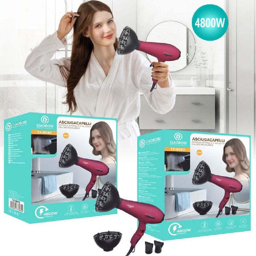 Asciugacapelli Phon Professionale 4800w 2 Velocita' Beccucci Diffusore Tx-8080 Bellezza/Cura dei capelli/Strumenti per lo styling/Asciugacapelli e accessori/Asciugacapelli Trade Shop italia - Napoli, Commerciovirtuoso.it
