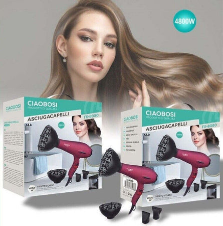 Asciugacapelli Phon Professionale 4800w 2 Velocita' Beccucci Diffusore Tx-8080 Bellezza/Cura dei capelli/Strumenti per lo styling/Asciugacapelli e accessori/Asciugacapelli Trade Shop italia - Napoli, Commerciovirtuoso.it