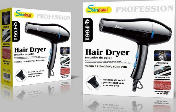 Asciugacapelli Phon Professionale Q-f661 2200 Watt Portatile Con Ioni Negativi Bellezza/Cura dei capelli/Strumenti per lo styling/Asciugacapelli e accessori/Asciugacapelli Trade Shop italia - Napoli, Commerciovirtuoso.it
