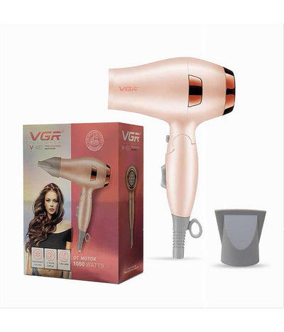 Asciugacapelli Pieghevole Professionale 1000w 2 Velocità Ugelli Rimovibili V-432