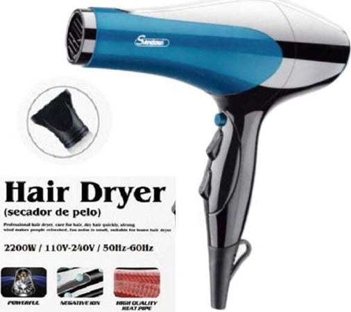 Asciugacapelli-Portatile-Professionale-Phon-2200-Watt-Con-Gancio-In-Gomma-Q-f662