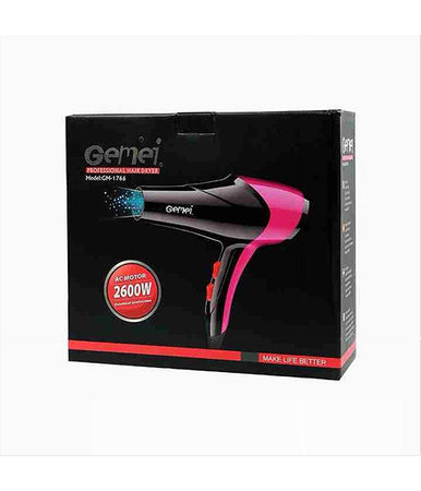 Asciugacapelli Professionale 2600 W 2 Velocità 3 Temperature Regolabili Gm-1766