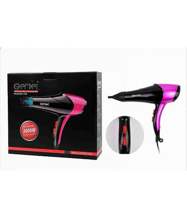 Asciugacapelli Professionale 2600 W 2 Velocità 3 Temperature Regolabili Gm-1766