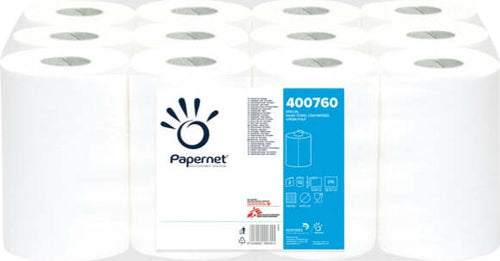 Asciugamani in rotolo mini Centrefeed - 2 veli - 18 gr - diametro 14 5 cm - 21 cm x 76 65 mt - 210 strappi - bianco - Papernet [multipack] 12 pezzi Commercio Industria e Scienza/Forniture sanitarie e igieniche/Prodotti di carta/Asciugamani di carta Eurocartuccia - Pavullo, Commerciovirtuoso.it