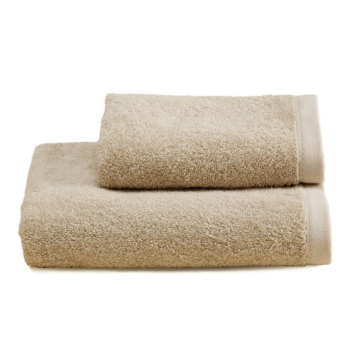 Biancoperla Coppia di Asciugamani in Spugna di Cotone Tinta Unita - Perla 2510S17