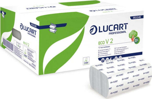 Asciugamani piegati a V Eco - 2 veli - goffratura corda - 21x21 cm - 19 5 gr - bianco - Lucart - conf. 190 pezzi [multipack] 20 pezzi Commercio Industria e Scienza/Forniture sanitarie e igieniche/Prodotti di carta/Asciugamani di carta Eurocartuccia - Pavullo, Commerciovirtuoso.it