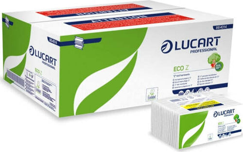 Asciugamani piegati a Z Eco - 2 veli - 22 gr - goffratura corda - 23 5x23 cm - bianco - Lucart - conf. 220 pezzi [multipack] 18 pezzi Commercio Industria e Scienza/Forniture sanitarie e igieniche/Prodotti di carta/Asciugamani di carta Eurocartuccia - Pavullo, Commerciovirtuoso.it
