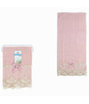 Asciugamano Bagno Viso Piccolo Cotone Morbido Decorato 35 X 75cm 95gr Rosa 79505