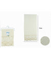Asciugamano Bagno Viso Piccolo Cotone Morbido Decorato 35x75cm Beige Chiaro 79502