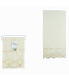 Asciugamano Bagno Viso Piccolo Cotone Morbido Decorato 35x75cm Beige Chiaro 79502