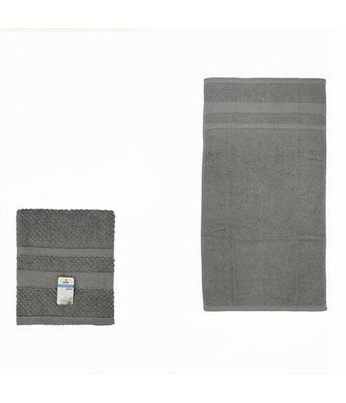 Asciugamano Da Bagno Ospite In Cotone Morbida 30x50 Cm 65 Gr Colore Grigio 79499