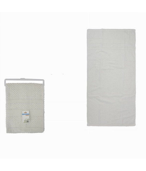 Asciugamano Da Bagno Telo In Cotone Morbida 70 X 140cm 410gr Colore Bianca 79486