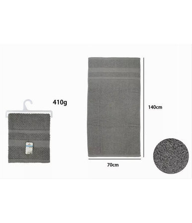 Asciugamano Da Bagno Telo In Cotone Morbida 70 X 140cm 410gr Colore Grigio 79501