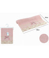 Asciugamano Da Bagno Viso In Cotone Morbido Decorato 48 X 93 Cm 180gr Rosa 79506