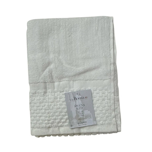 Asciugamano Ospite Via Roma 60 Check in Spugna di Puro Cotone 420 gr/mq – Made in Italy