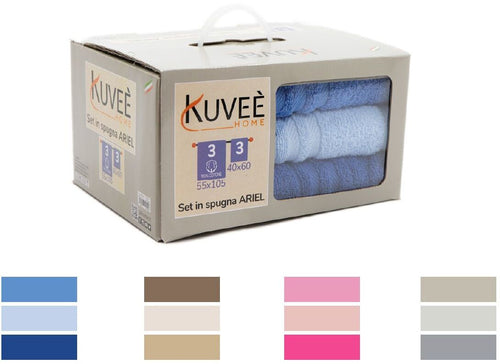 Asciugamano Spugna 400gr Set 3+3 Colorato Kuveè