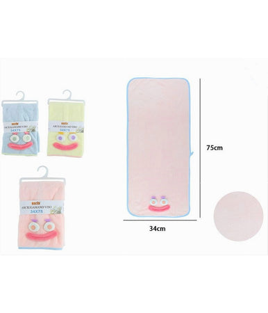 Asciugamano Viso 34x75cm Tessuto Morbido Con Faccia Bagno Ospite 3 Colori 10737