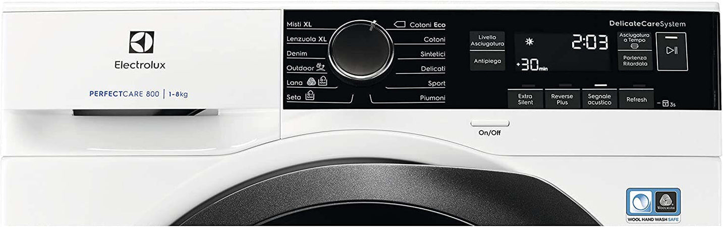 Asciugatrice Electrolux EW8H282S 8Kg A++ Pompa di calore DelicateCare PerfectCar