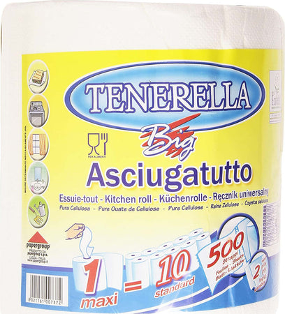 Asciugatutto 500 Strappi Tenerella Big Salute e cura della persona/Pulizia e cura della casa/Rotoli di carta da cucina carta igienica e fazzoletti/Carta da cucina Scontolo.net - Potenza, Commerciovirtuoso.it
