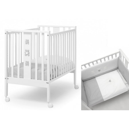 Lettino Coo Sleeping Erbesi Mini Molly Bianco Grigio + Completo Tessile